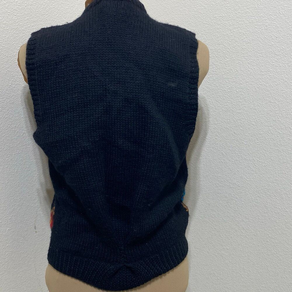 Needleworks 1989 Vintage Hand knitted 100% Wool Sweater Vest/Cardigan - Picture 5 of 7